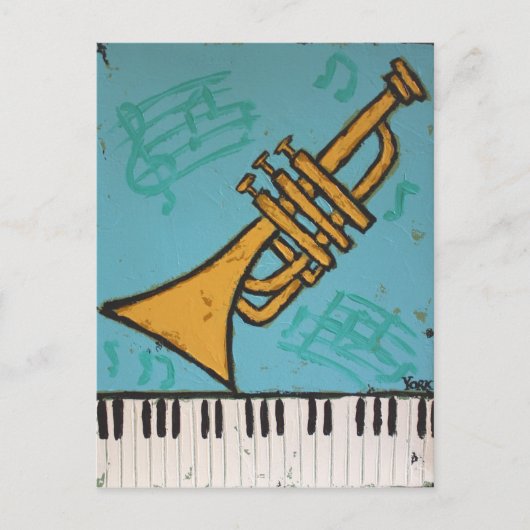Trompete- und Klaviermusicalpostkarte Postkarte (Vorderseite)