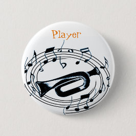 Trompete und musikalische Anmerkungen Button