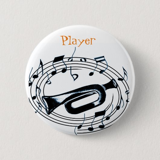 Trompete und musikalische Anmerkungen Button (Vorderseite)