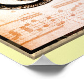 Trompete und Musiknoten Poster (Ecke)