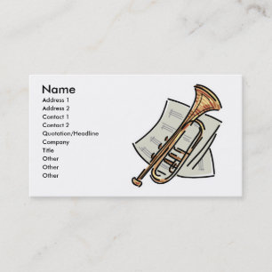 Trompete und Noten, Name, Adresse 1, Adresse... Visitenkarte