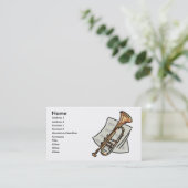 Trompete und Notenblatt, Name, Adresse 1, Anschrif Visitenkarte (Stehend Vorderseite)