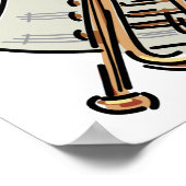 Trompete und Notenblätter Poster (Ecke)