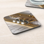 Trompete und Notenmessgeräte Getränkeuntersetzer (Linke Seite)