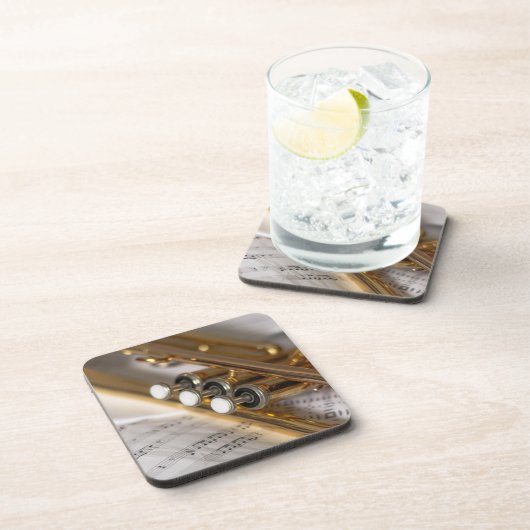 Trompete und Notenmessgeräte Getränkeuntersetzer (Rechte Seite)