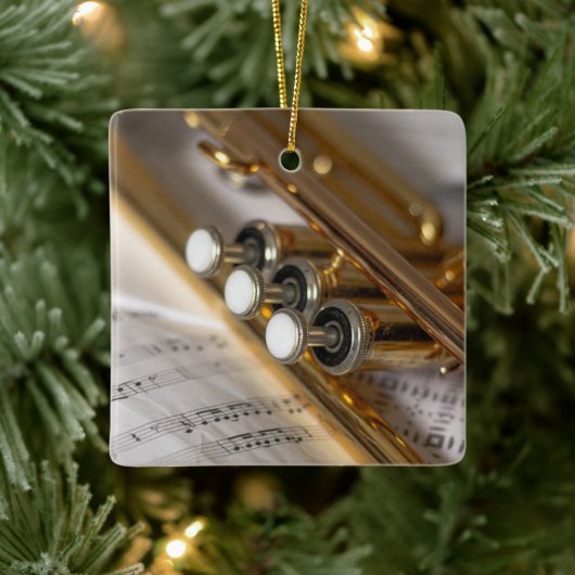 Trompete und Notenmessgeräte Keramikornament (Baum)
