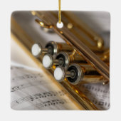 Trompete und Notenmessgeräte Keramikornament (Rückseite)