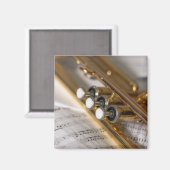 Trompete und Notenmessgeräte Magnet (Vorderseite/Rückseite)