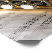 Trompete und Notenmessgeräte Poster (Ecke)