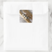 Trompete und Notenmessgeräte Quadratischer Aufkleber (Tasche)