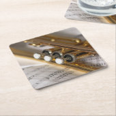 Trompete und Notenmessgeräte Rechteckiger Pappuntersetzer (angewinkelt)