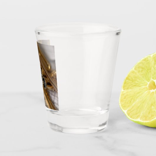 Trompete und Notenmessgeräte Schnapsglas (Rechts)
