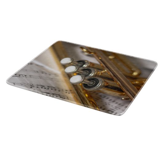 Trompete und Notenmessgeräte Schneidebrett (Ecke)