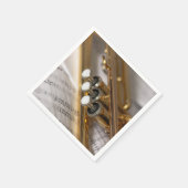 Trompete und Notenmessgeräte Serviette (Ecke)