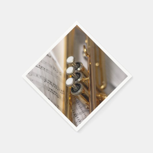 Trompete und Notenmessgeräte Serviette (Ecke)
