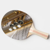 Trompete und Notenmessgeräte Tischtennis Schläger (Seitenansicht)