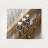 Trompete und Notenmessgeräte Wandteppich (Vorderseite (Horizontal))