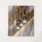 Trompete und Notenmessgeräte Wandteppich (Vorderseite)