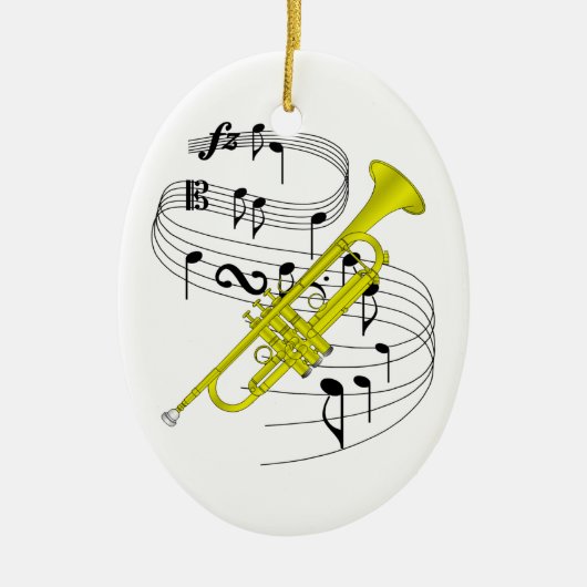 Trompete-Verzierung Keramikornament (Vorne)