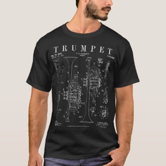 Trompete Vintage Patent Trompeter Zeichnung Druck T-Shirt