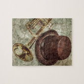 Trompete, Zylinder und musikalische Anmerkungen Puzzle (Horizontal)
