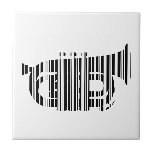 TROMPETEN BAR CODE Musik Barcode Musterdesign Fliese (Vorderseite)