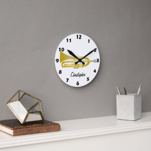 Trompeten-Design personalisiert Runde Wanduhr
