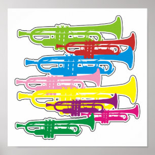 Trompeten Farben Poster