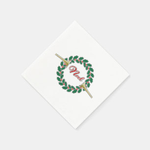 Trompeten kündigen Weihnachten an: Froher Weihnach Serviette