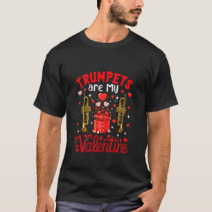 Trompeten sind mein Valentins-Blumenherz Lustiges T-Shirt