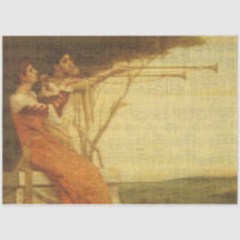 Trompeten spielende Frauen, die Musikpapier aus Ge