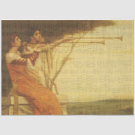 Trompeten spielende Frauen, die Musikpapier aus Ge Seidenpapier