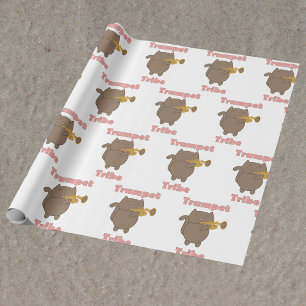 Trompeten-Stamm Braune Katze Pink Geschenkpapier