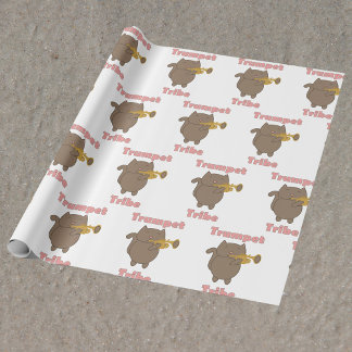 Trompeten-Stamm Braune Katze Pink Geschenkpapier