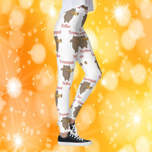 Trompeten-Stamm Braune Katze Rosa Muster Leggings