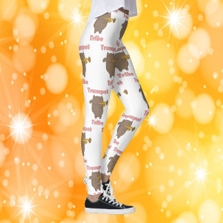 Trompeten-Stamm Braune Katze Rosa Muster Leggings