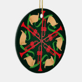 Trompeten und Bänder Keramikornament (Rechts)