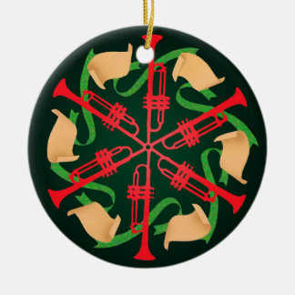 Trompeten und Bänder Keramikornament