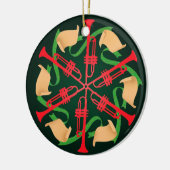 Trompeten und Bänder Keramikornament (Links)