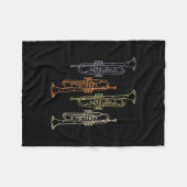 Trompeten Vintage Fleecedecke (Vorderseite (Horizontal))