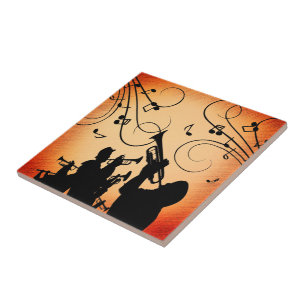 Trompetenbereich Jazz-Musik Orange Rost Fliese