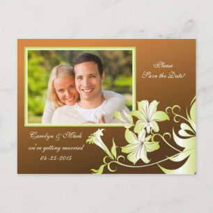 Trompetenblumen-Foto Save-the-Date-Postkarte Ankündigungspostkarte