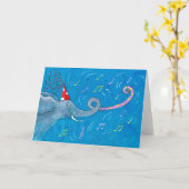 Trompetenelefant Karte (Gelbe Blume)