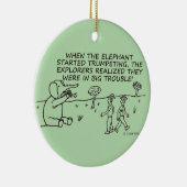 TrompetenElefant Keramik Ornament (Rechts)