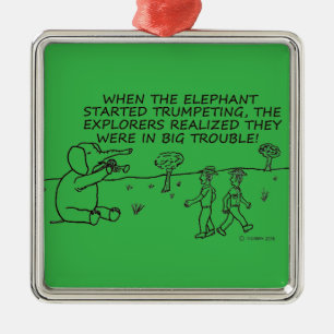 TrompetenElefant Ornament Aus Metall