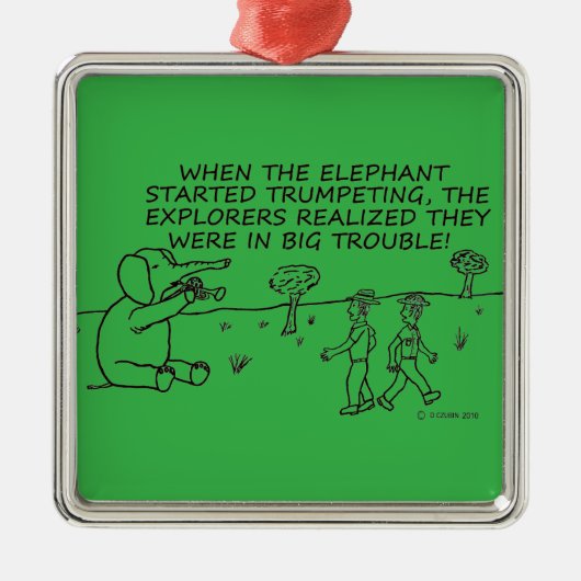 TrompetenElefant Ornament Aus Metall (Vorne)