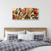 Trompetenisches abstraktes Kunstnetz Leinwanddruck (Insitu (Schlafzimmer))