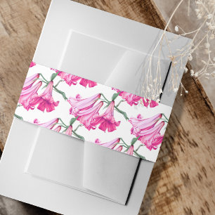 Trompetenlilienblüte rosa Perfektion Kunst gemuste Einladungsbanderole
