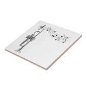 Trompetenmusiker mit Musiknote Fliese (Seite)