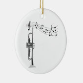 Trompetenmusiker mit Musiknote Keramik Ornament (Rechts)